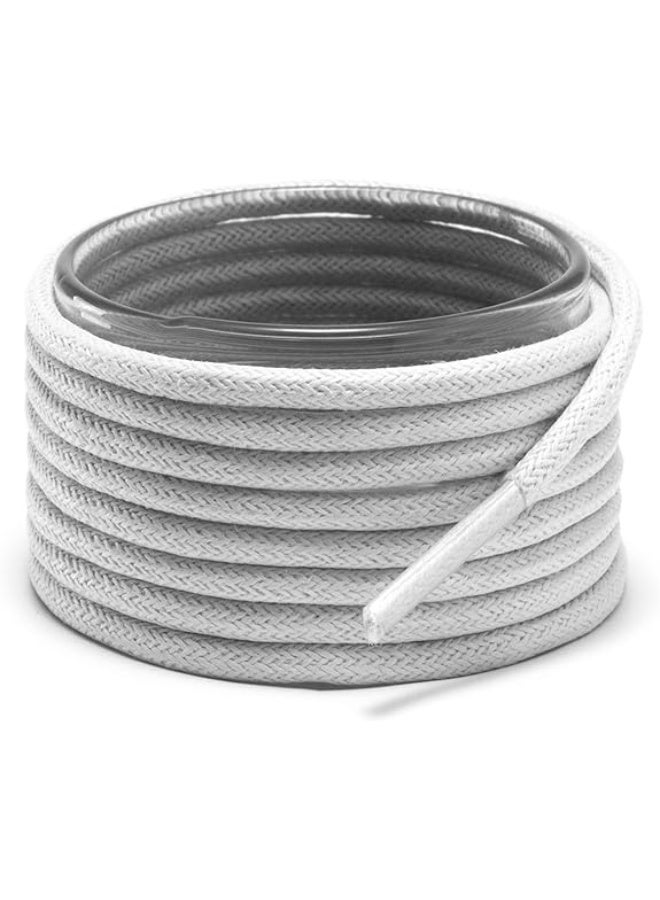 اربطة احذية مستديرة من القطن المشمع للاحذية الطويلة والاحذية الرياضية للرجال والنساء - والأحذية ذات الرقبة الطويلة والفساتين - خيوط للاحذية متوفرة زوجان باطوال وألوان متعددة - Image 1